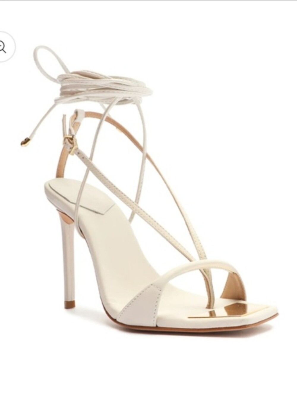 Schutz Vikki White Leather Sandal Size 6